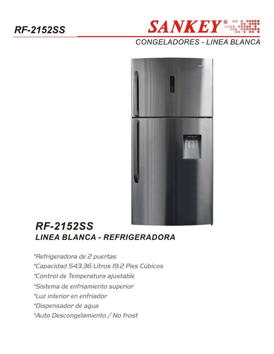 Sankey Refrigerator, Grey, Model #RF-2152ss