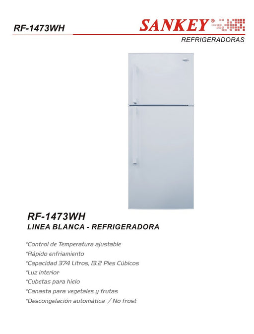 Sankey Refrigerator, White, Model #RF-1473WH