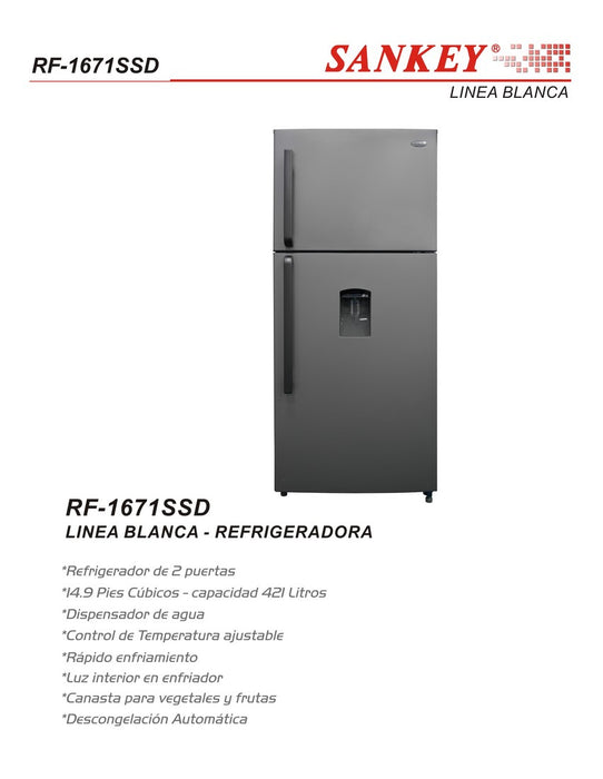 Sankey Refrigerator, Model #RF-1671ssd