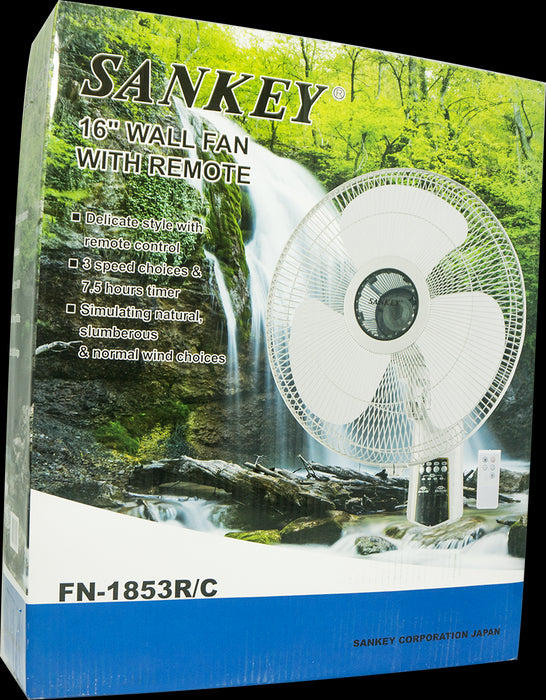 Sankey Wall Fan, 16 inch with Remote Control, Model # FN-1853R/C