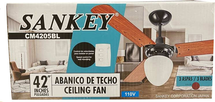 Sankey Black & Brown Ceiling Fan, 42 Inch , 1 pc