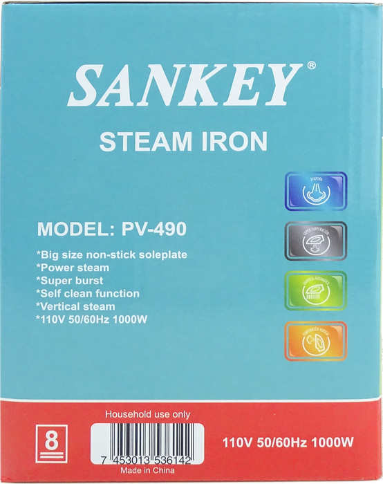 Sankey Steam Iron, Model #: PV-490