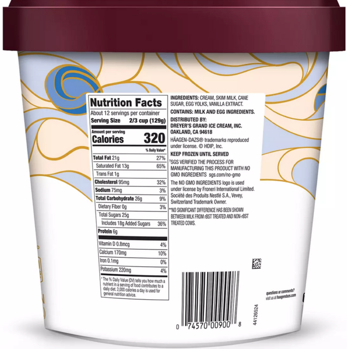 Haagen-Dazs Vanilla Ice Cream , 64 oz