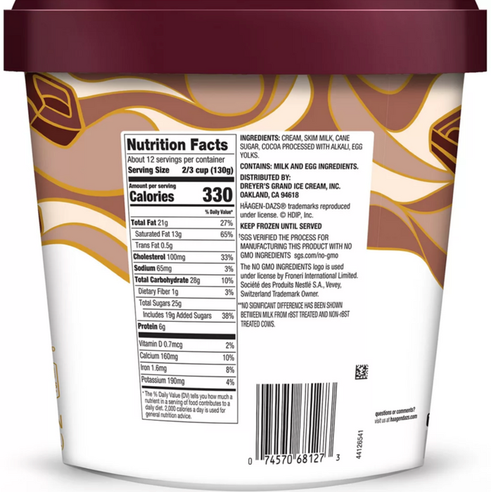 Haagen-Dazs Chocolate Ice Cream , 64 oz