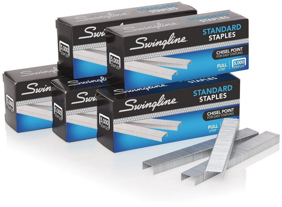 Swingline Standard 1/4 Inch Staples, 5 x 5000 ct