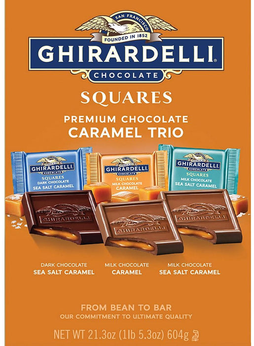 Ghirardelli Chocolate Squares Caramel Trio, 604 gr