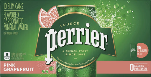 Perrier Pink Grapefruit Sparkling Water, 10 x 250 ml