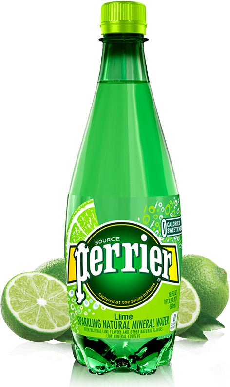 Perrier Sparkling Natural Mineral Water Lime, 500 ml