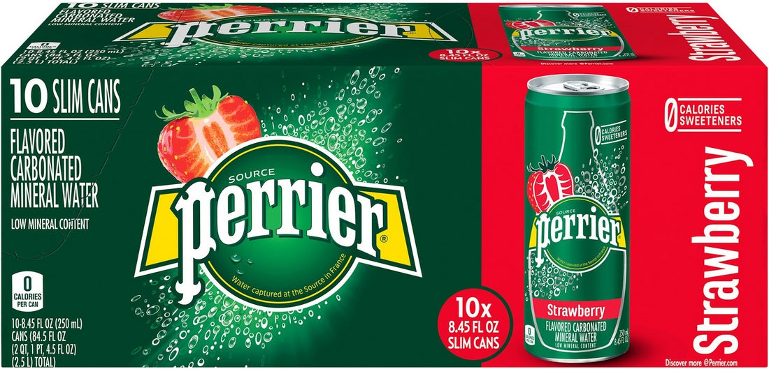 Perrier Strawberry Flavored Sparkling Mineral Water, 10 x 8.45 oz