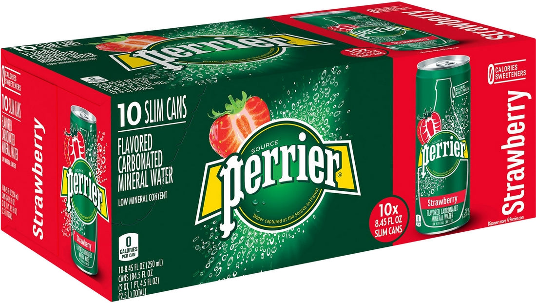 Perrier Strawberry Flavored Sparkling Mineral Water, 10 x 8.45 oz