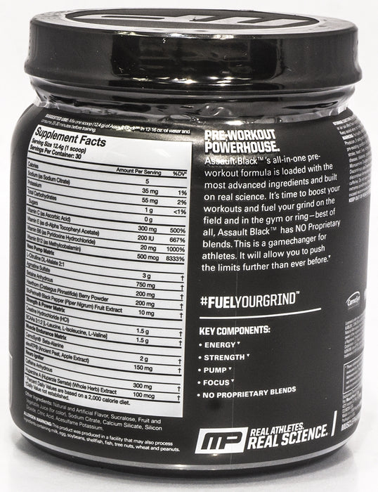 MP MusclePharm Black Label Assault Pre Workout, Fruit Punch, 0.77 lbs