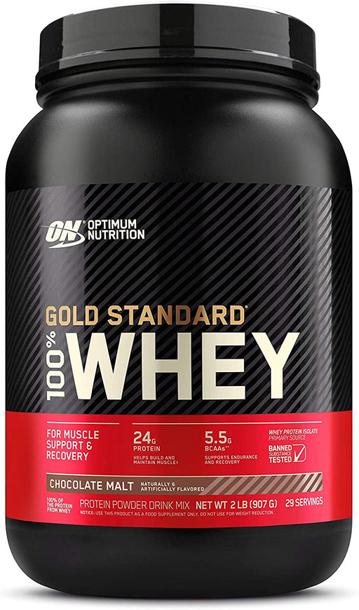 ON Gold Standard 100% Whey Chocolate Malt Protein Powder Drink Mix, 29 servings, 2 lbs (907 gr)