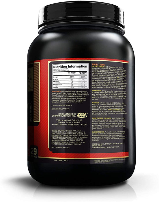 ON Gold Standard 100% Whey Chocolate Malt Protein Powder Drink Mix, 29 servings, 2 lbs (907 gr)