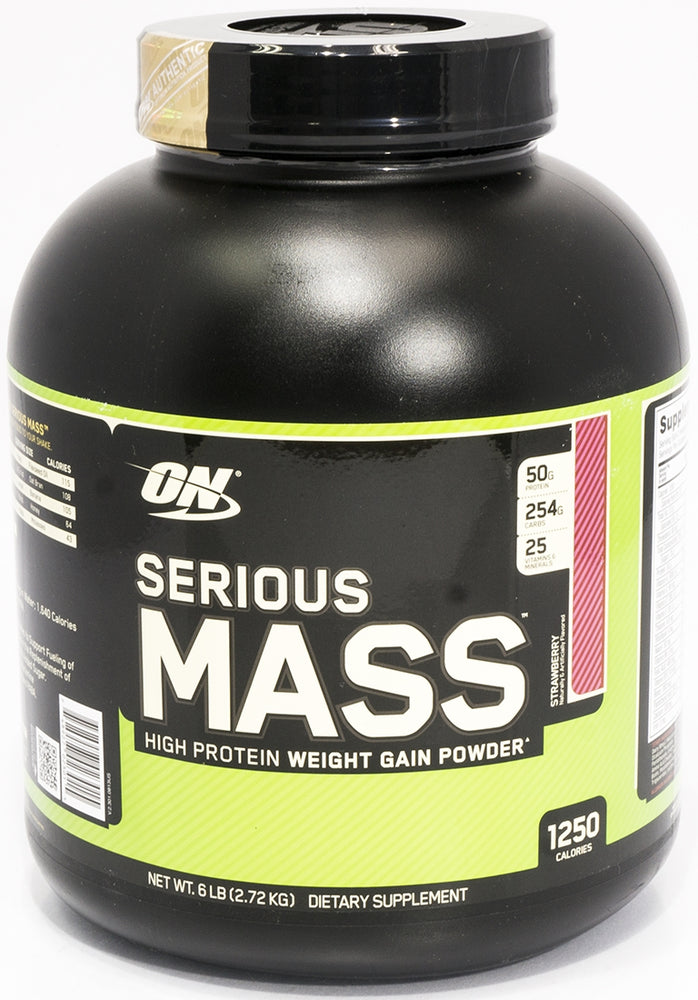 On Serious Mass High Protein Weight Gain Powder, Strawberry, 6 lbs