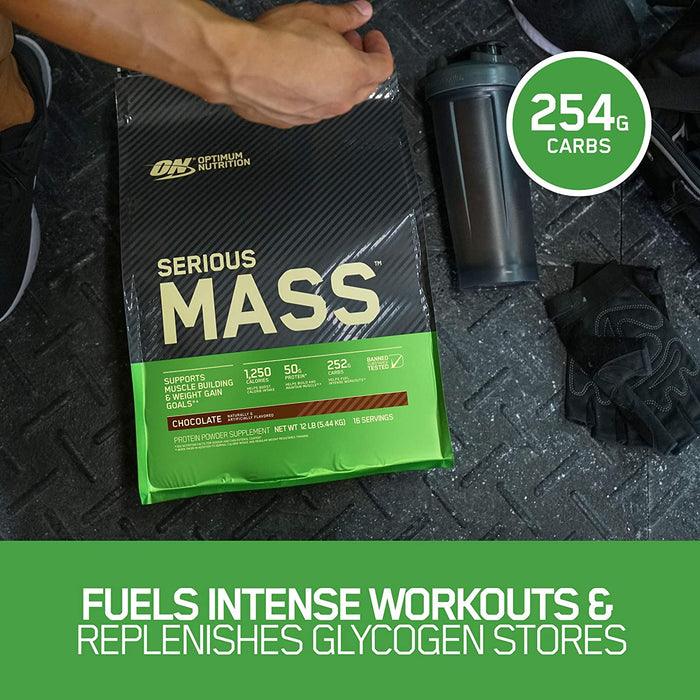 ON Serious MASS Vanilla Protein Powder Supplement, 16 servings, 12 lbs (5.44 kg)