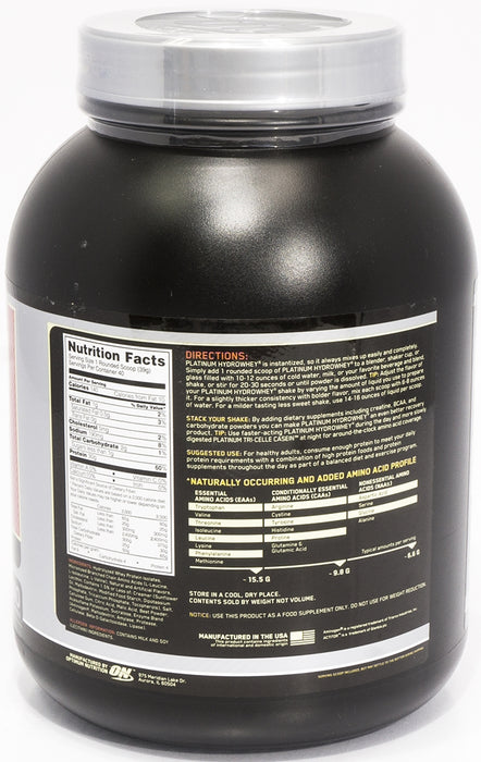 On Platinum Hydro Whey Advanced Hydrolyzed Protein Isolates, Strawberry, 3.5 lbs