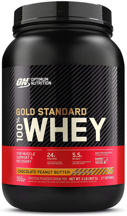 ON Gold Standard 100% Whey Chocolate Peanut Butter Protein Powder Drink Mix, 27 servings, 2 lbs (907 gr)