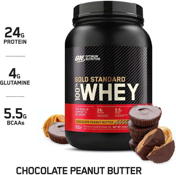 ON Gold Standard 100% Whey Chocolate Peanut Butter Protein Powder Drink Mix, 27 servings, 2 lbs (907 gr)