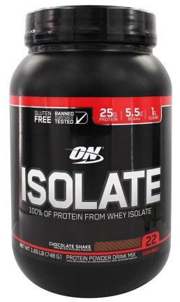 ON Optimum Nutrition 100% Whey Isolate Protein Powder, Chocolate Shake, 