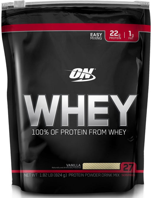 ON Optimum Nutrition 100% Whey Protein Powder, Vanilla, 1.82 lbs