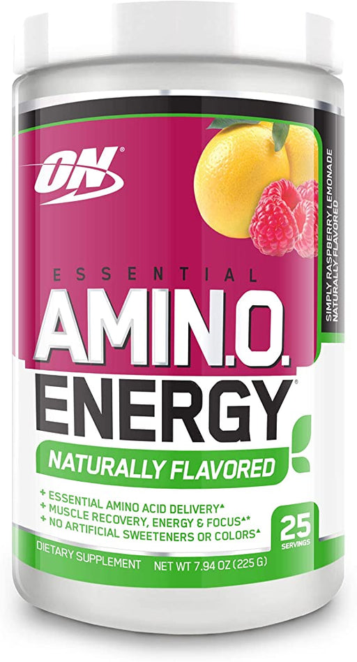 ON Essential AMIN.O. Energy Naturally Flavored Raspberry Lemonade Dietary Supplement, 25 servings, 7.94 oz (225 gr)