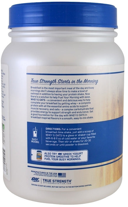 Optimum Nutrition Whey & Oats Protein Vanilla Almond Pastry, 1.54 lbs