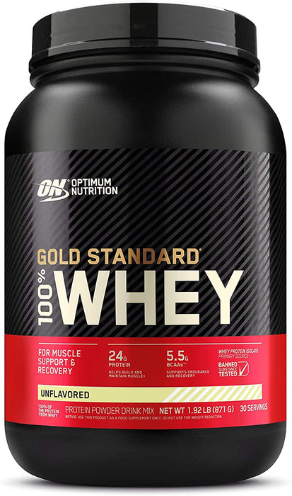 ON Gold Standard 100% Whey Strawberry Banana Protein Powder Drink Mix, 29 servings, 2 lbs (907 gr)