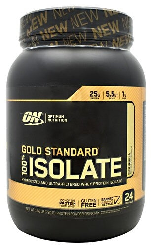 Optimum Nutrition Gold Standard 100% Whey Isolate Protein Rich Vanilla, 1.58 lbs
