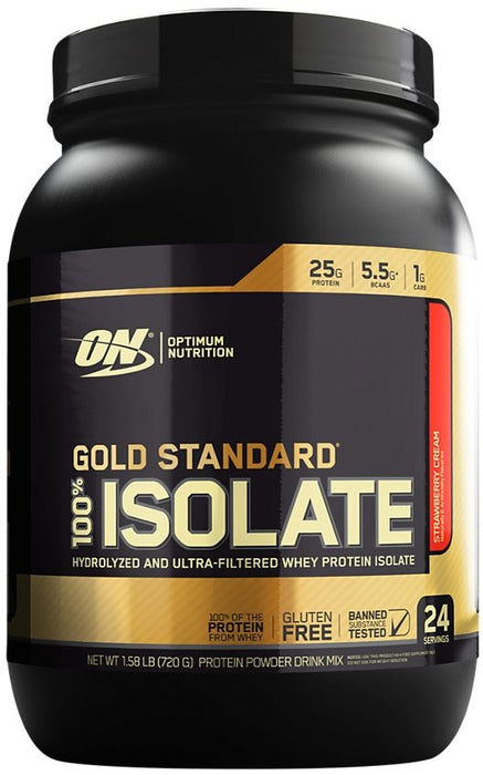Optimum Nutrition Gold Standard 100% Whey Isolate Protein Strawberry Cream, 1.58 lbs