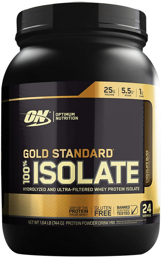 ON Gold Standard 100% Isolate Chocolate Bliss Whey Protein Powder Drink Mix, 24 servings, 1.58 lbs (720 gr)