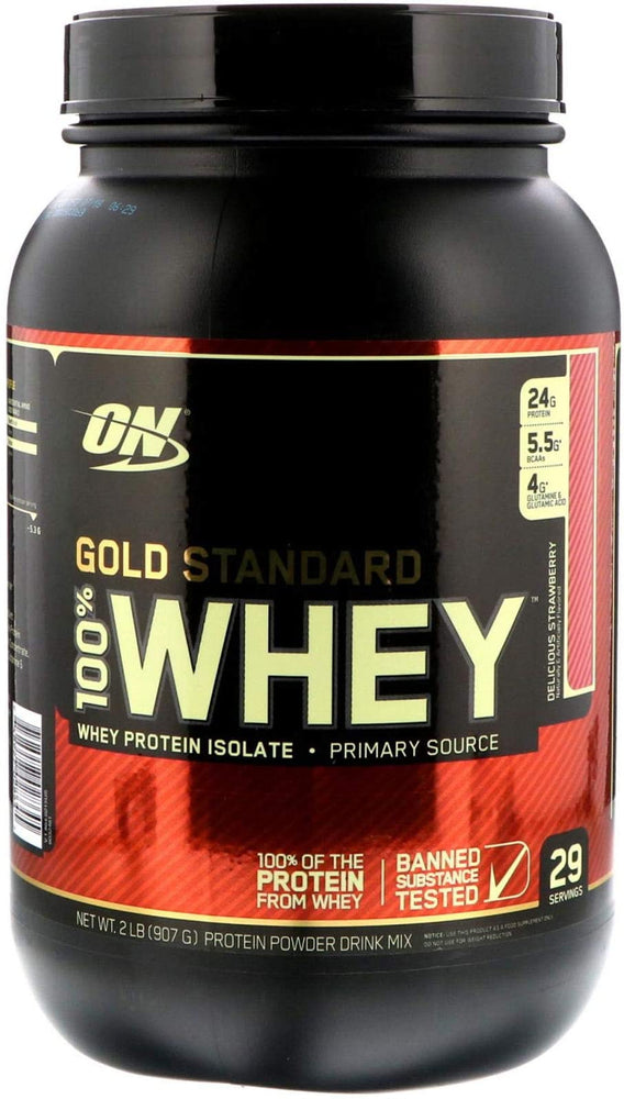 ON Gold Standard 100% Whey Delicious Strawberry Protein Powder Drink Mix, 29 servings, 2 lbs (907 gr)