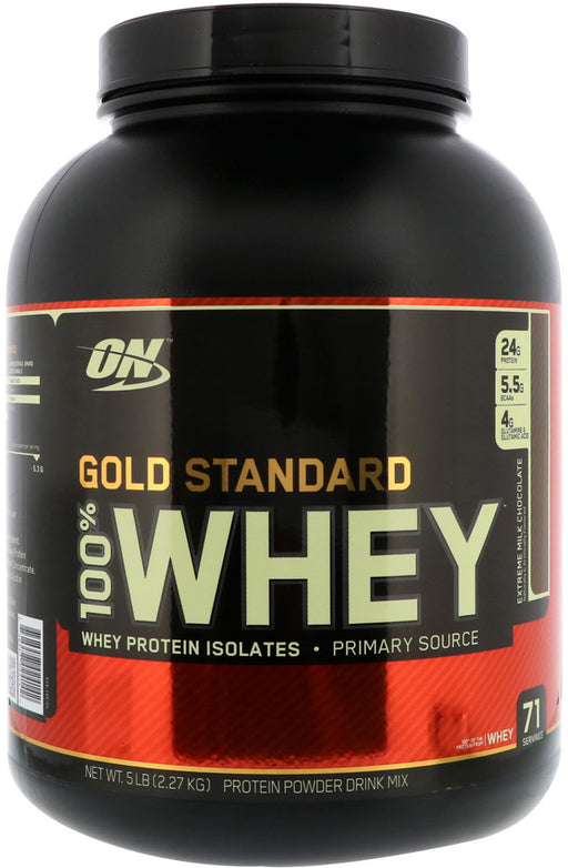 ON Gold Standard 100% Isolate Chocolate Whey Protein Powder Drink Mix, 76 servings, 5 lbs (2.36 kg)