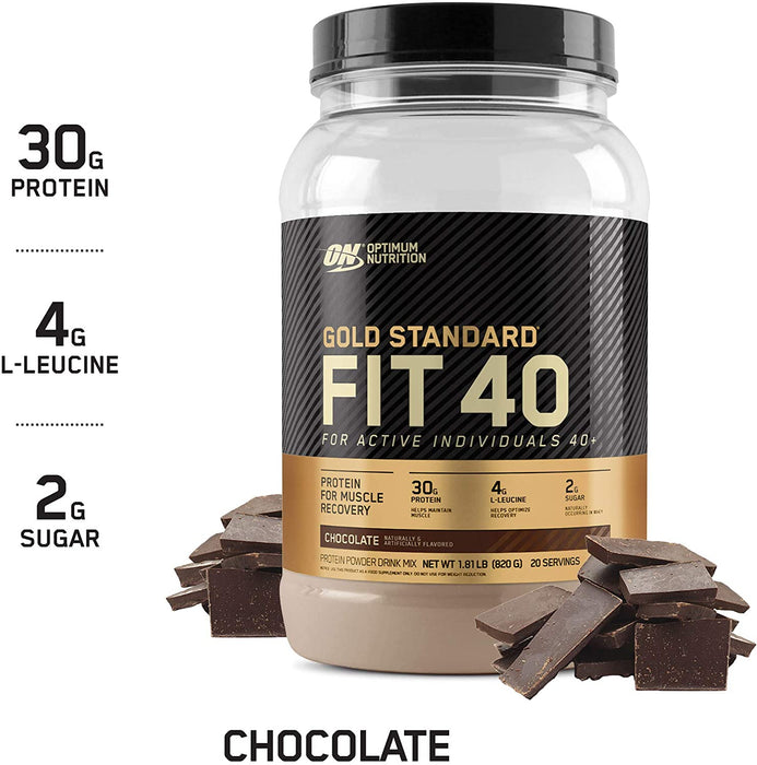 ON Gold Standard FIT 40 Chocolate Protein Powder Mix (for active 40+), 20 servings, 1.81 lbs (820 gr)