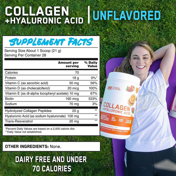 ON Collagen +Hyaluronic Acid Unflavored Dietary Supplement, 28 servings, 1.42 lbs (644 gr)