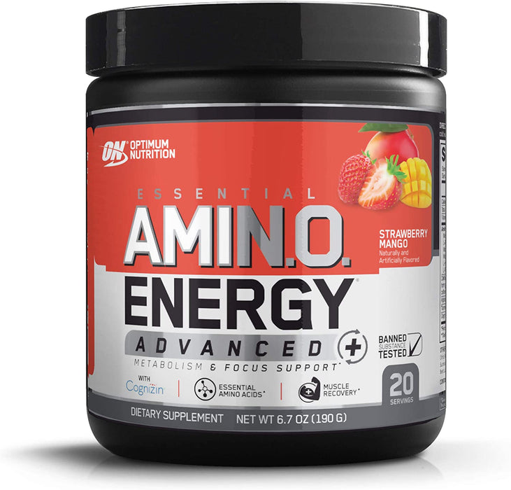 ON Essential AMIN.O. Advanced  Strawberry Mango Support Dietary Supplement, 20 servings, 6.7 oz (190 gr)