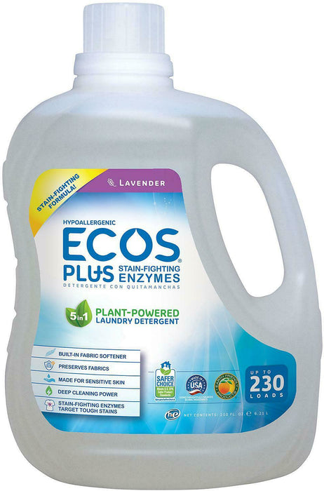 Ecos Plus With Stain-Fighting Enzymes Laundry Detergent, 210 oz