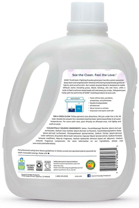 Ecos Plus With Stain-Fighting Enzymes Laundry Detergent, 210 oz