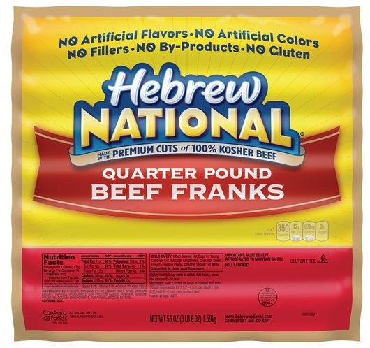 Hebrew National Beef Franks, 56 oz