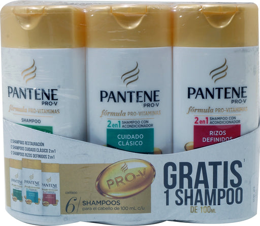 Pantene Assorted Shampoo Value Pack, 6 x 100 ml