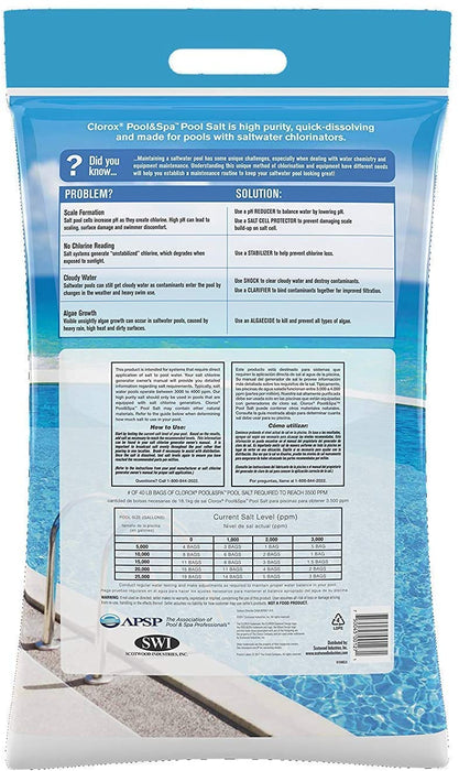 Clorox Pool & Spa Salt High Purity Fast Dissolving Saltwater Chlorinator , 40 lbs