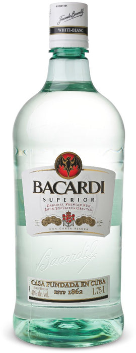 Bacardi Carta Blanca Superior White Rum, 40%, 1.75 L