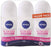 Nivea Satin Effect Natural Clear Anti-Transpirant Roll-On, Value 4-Pack, 4 x 50 ml