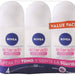 Nivea Satin Effect Natural Clear Anti-Transpirant Roll-On, Value 4-Pack, 4 x 50 ml