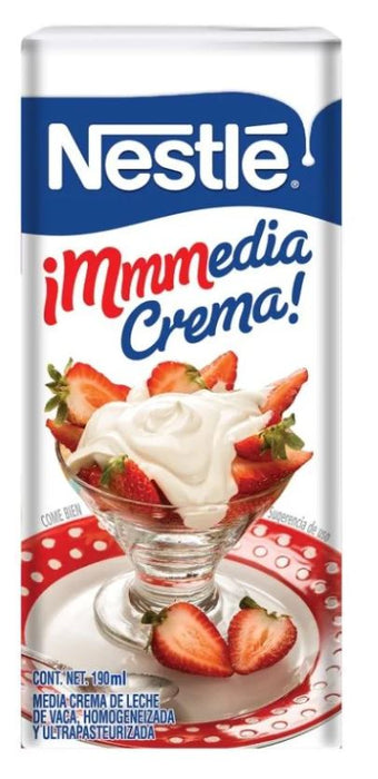 Nestle Media Crema Homonized & Pasteurized Milk , 190 gr