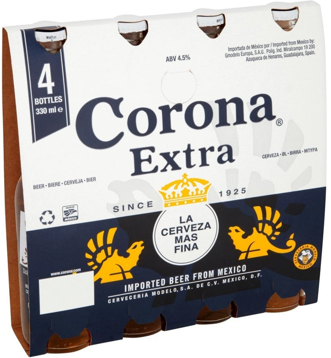 Corona Extra Imported Beer, Value Pack, 4 x 330 ml