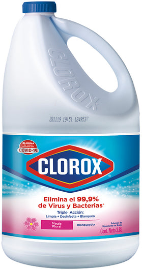 Clorox Original Triple Action Liquid Bleach, Floral Magic Scent , 3.8 L