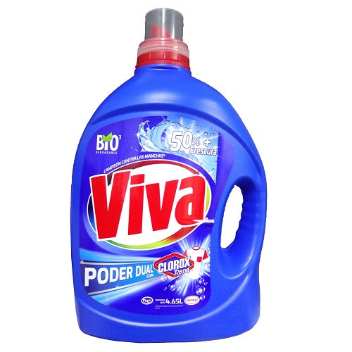 Viva Dual Power With Clorox Liquid Laundry Detergent, 4.65 L