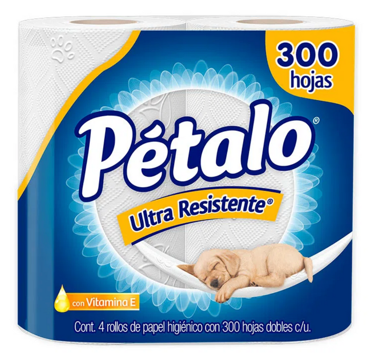 Petalo Toilet Paper, 300 Sheets, 2-Ply , 4 ct