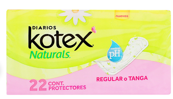 Kotex Naturals Protective Panty Liners, Regular , 22 ct