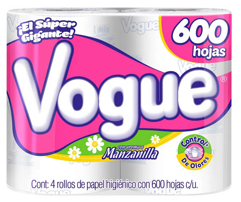 Vogue Scented Toilet Paper, 600 Sheets, 4 ct